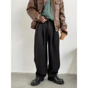 Men's Low Rise Wide Leg Pants | Black