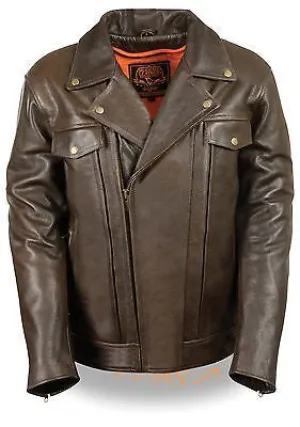 Men's Motorcycle Brn Double Pistole Pete Retro Leather jacket
