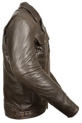 Men's Motorcycle Brn Double Pistole Pete Retro Leather jacket