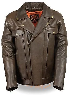 Men's Motorcycle Brn Double Pistole Pete Retro Leather jacket