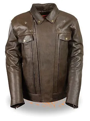 Men's Motorcycle Brn Double Pistole Pete Retro Leather jacket