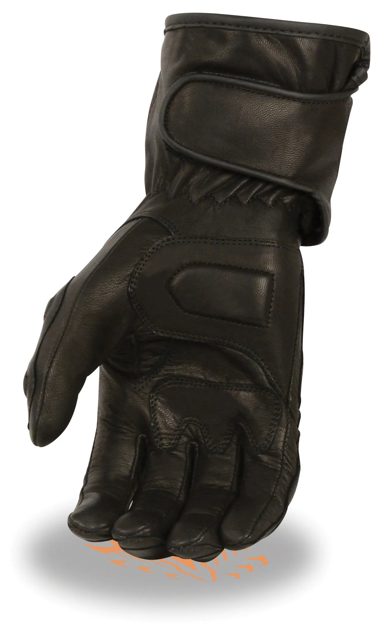 Men's Motorcycle butter soft long waterproof gel palm padded knuckle leather gloves