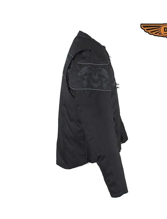 Men's Motorcycle Reflective Skull Textile jacket with 2 Gun pockets inside