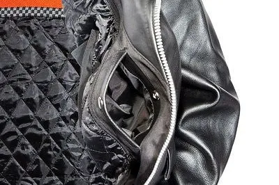 MEN'S MOTORCYCLEBRN COWHIDE CLASSIC M/C JACKET LACE POLICE LIVE TO RIDE EMBOSSED