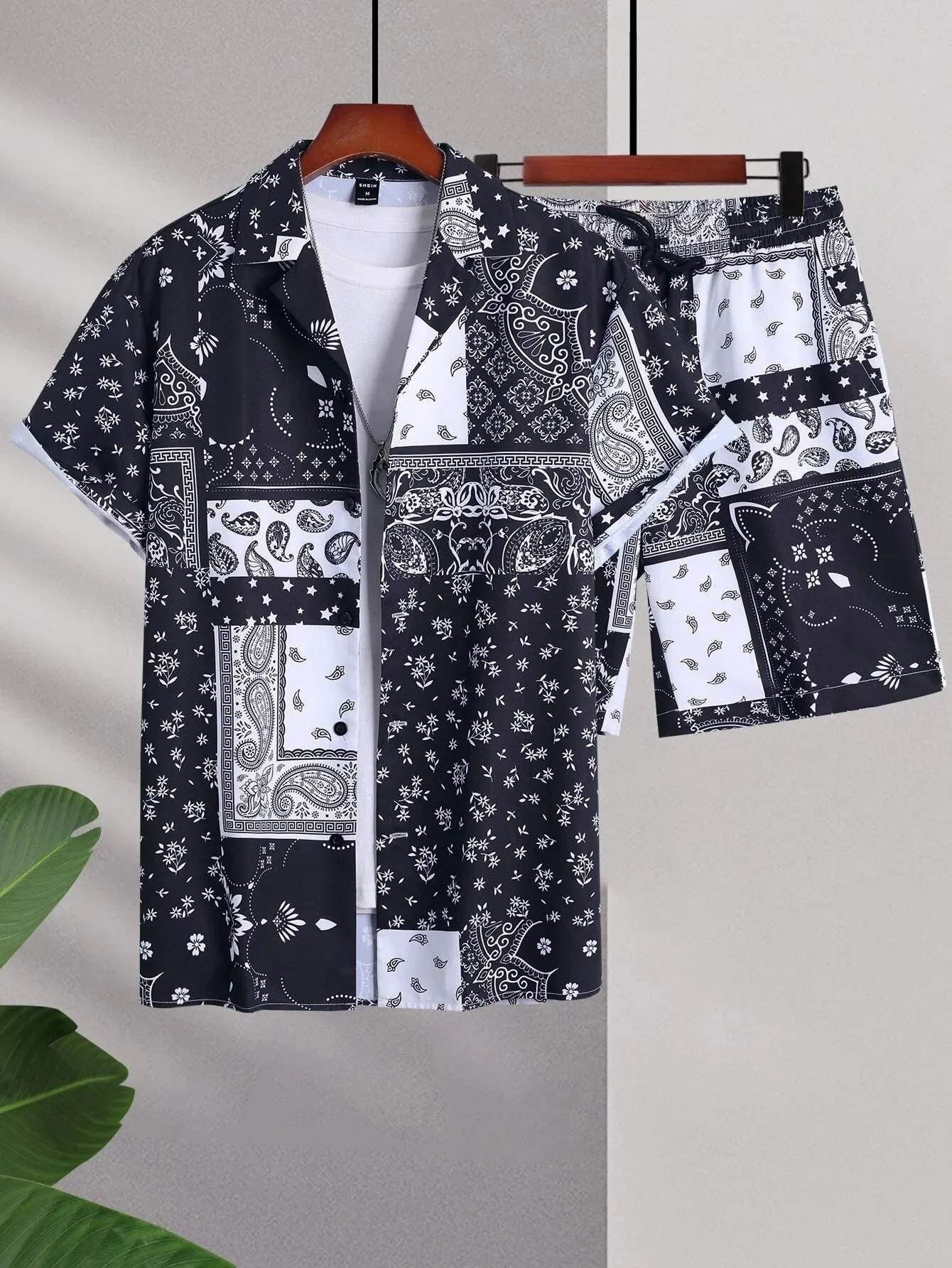 Men's Paisley Scarf Print Outfit