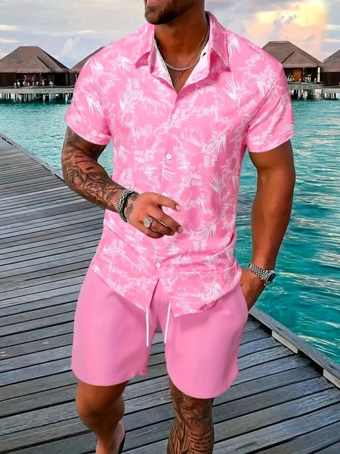 Men's Paisley Scarf Print Outfit