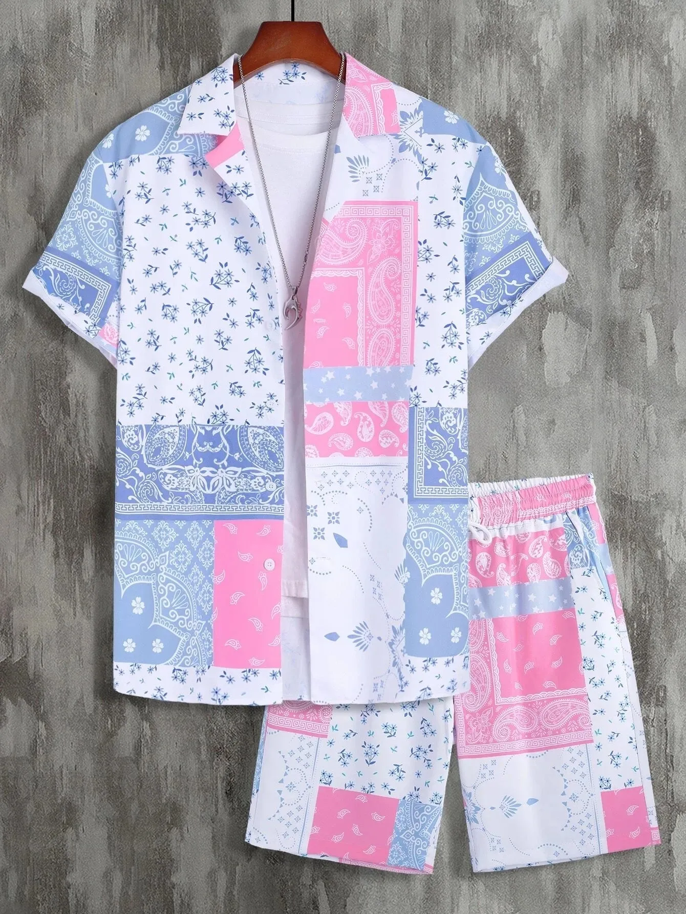 Men's Paisley Scarf Print Outfit