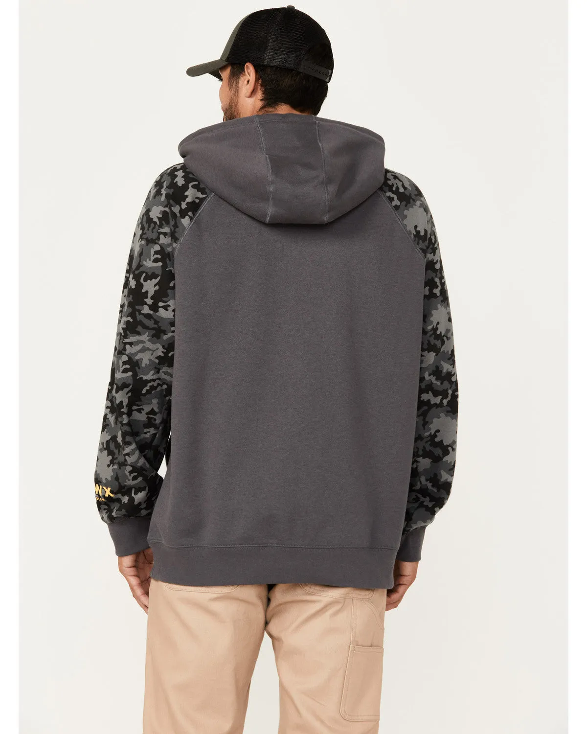 Men's Raglan Water Resistant Hooded Work Sweatshirt