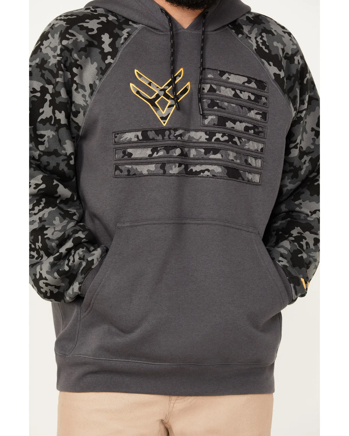 Men's Raglan Water Resistant Hooded Work Sweatshirt