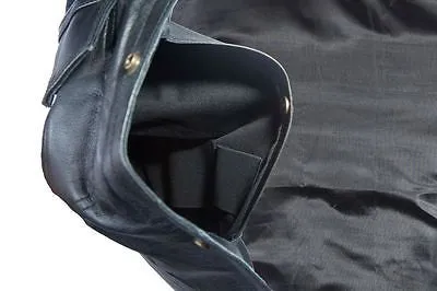 Men's Riding Son of Anarchy Motorcycle Club 1/2" Collarless 8 pocket Leather Vest