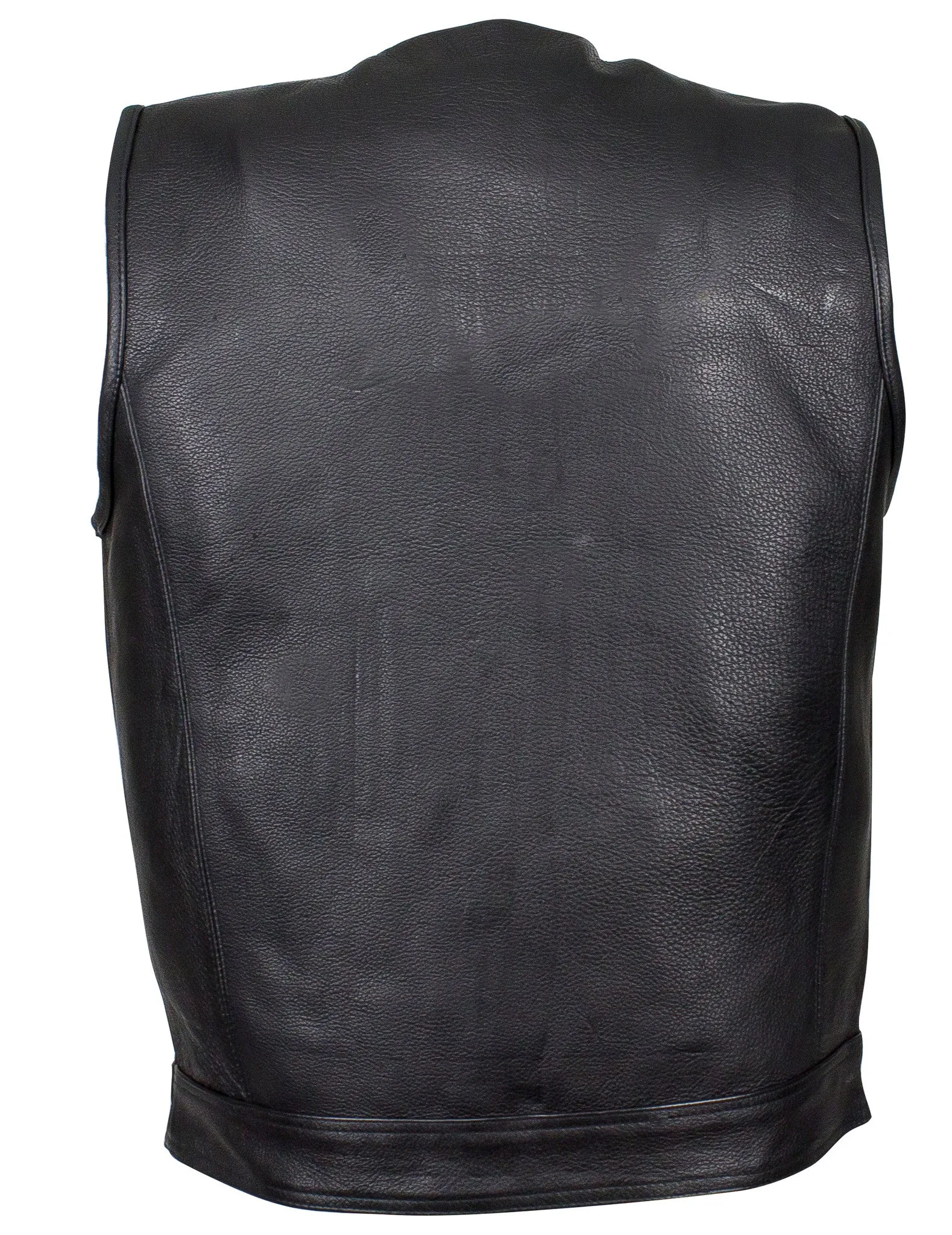 Men's Riding Son of Anarchy Motorcycle Club 1/2" Collarless 8 pocket Leather Vest