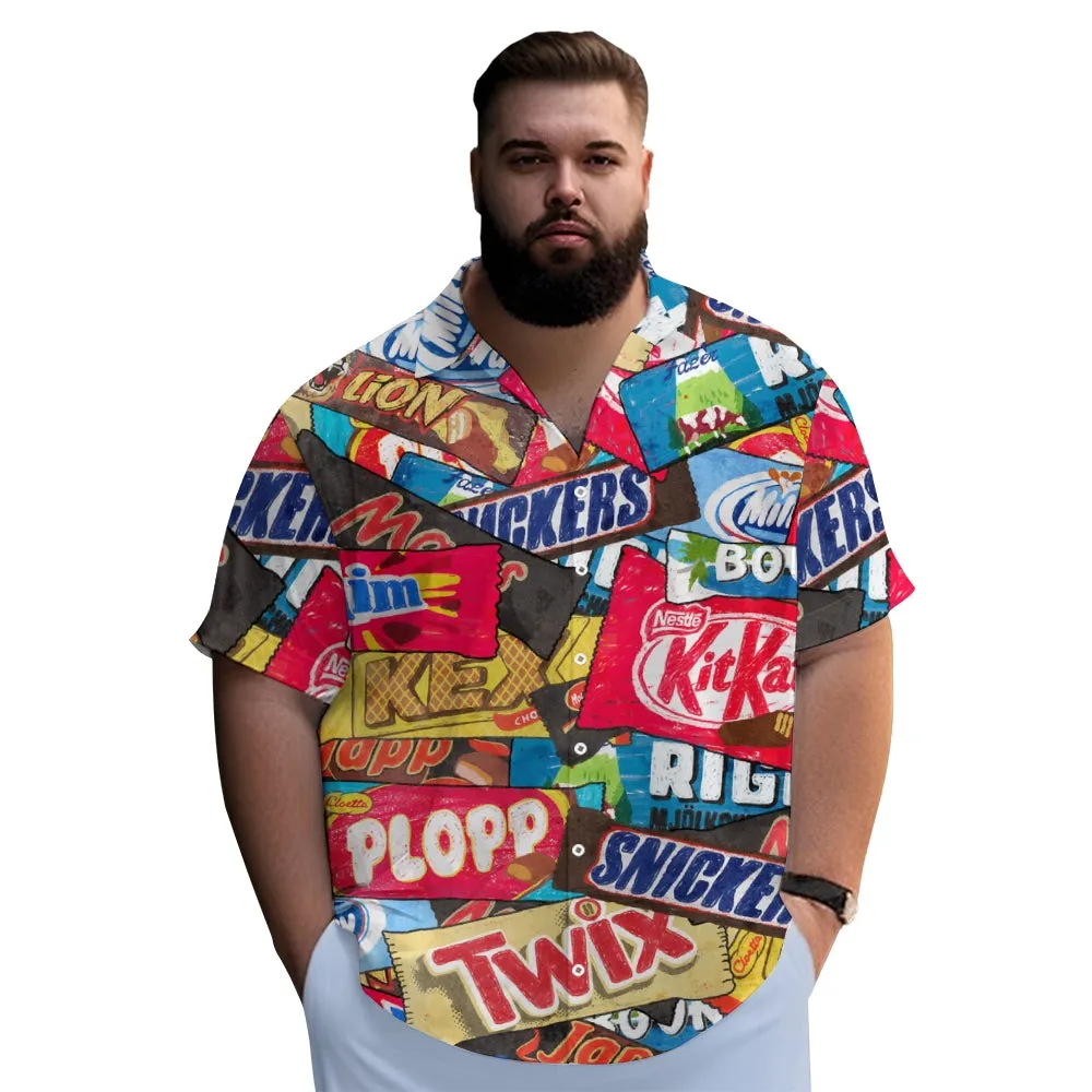 Men's Snack Print Casual Short Sleeve Shirt 2311000405