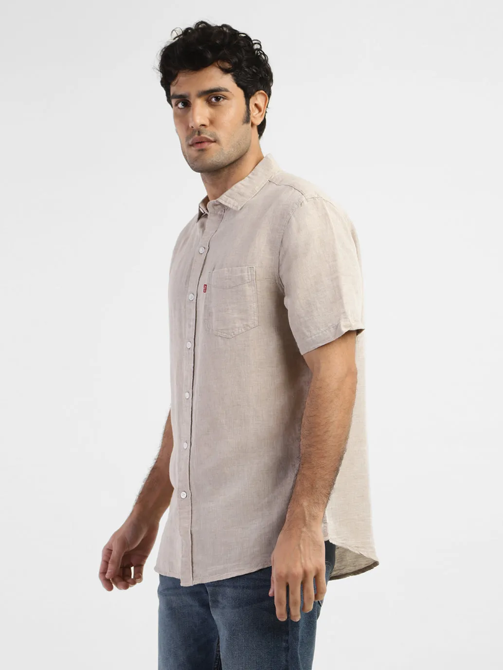 Men's Solid Regular Fit Linen Shirt