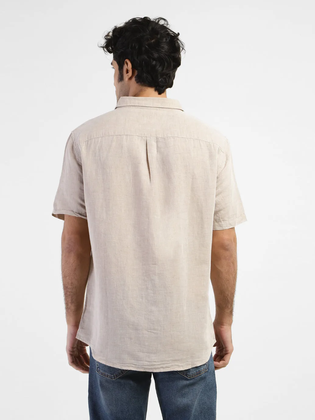 Men's Solid Regular Fit Linen Shirt