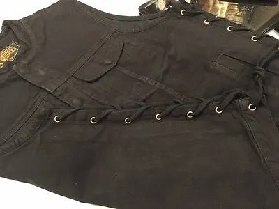 MEN'S SON OF ANARCHY BLK DENIM MOTORCYCLE VEST 1 GUN POCKET INSIDE WITH S/LACES