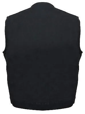 MEN'S SON OF ANARCHY BLK DENIM MOTORCYCLE VEST 1 GUN POCKET INSIDE WITH ZIPPER