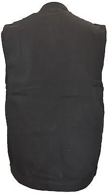 MEN'S SON OF ANARCHY BLK DENIM MOTORCYCLE VEST SHOULDER HOLSTER DESIGN