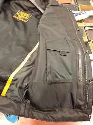 MEN'S SON OF ANARCHY LEATHER MOTORCYCLE VEST 2 GUN POCKETS INSIDE PREMIUM