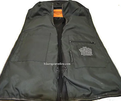 Men's Son of anarcy blk denim motorcycle vest with 2 Gun pockets inside