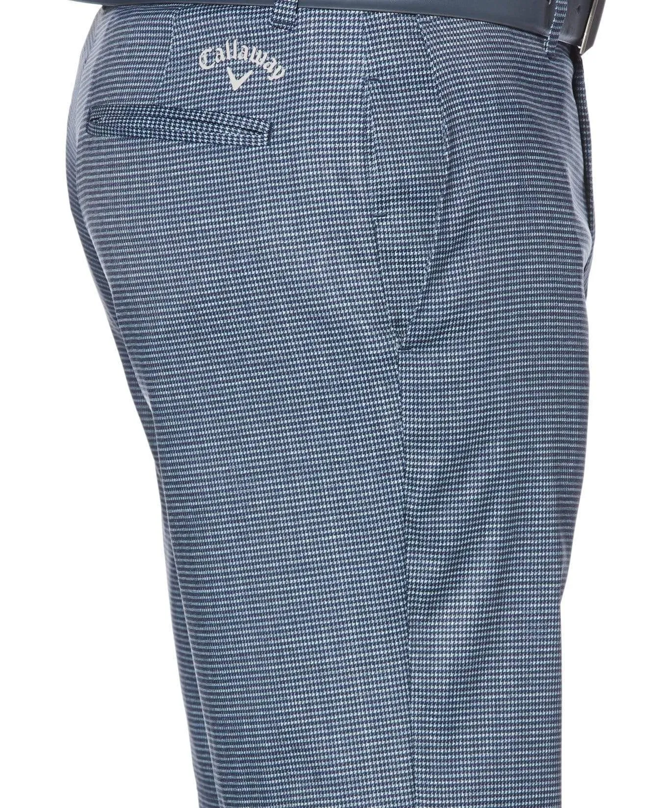 Mens Stretch Heather Houndstooth Print Short