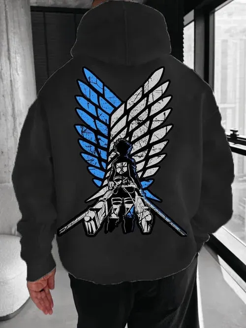 Men's Stylish Comic Print Hoodie