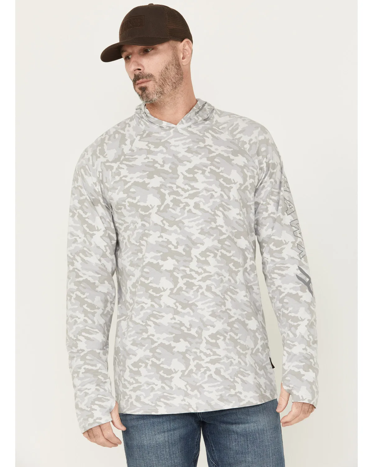 Men's Sundown Camo Print Hooded Work Shirt