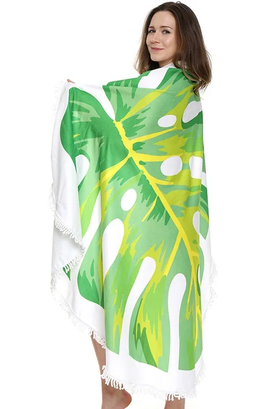 Monstera Leap Shape Beach Towel