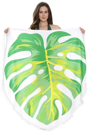 Monstera Leap Shape Beach Towel