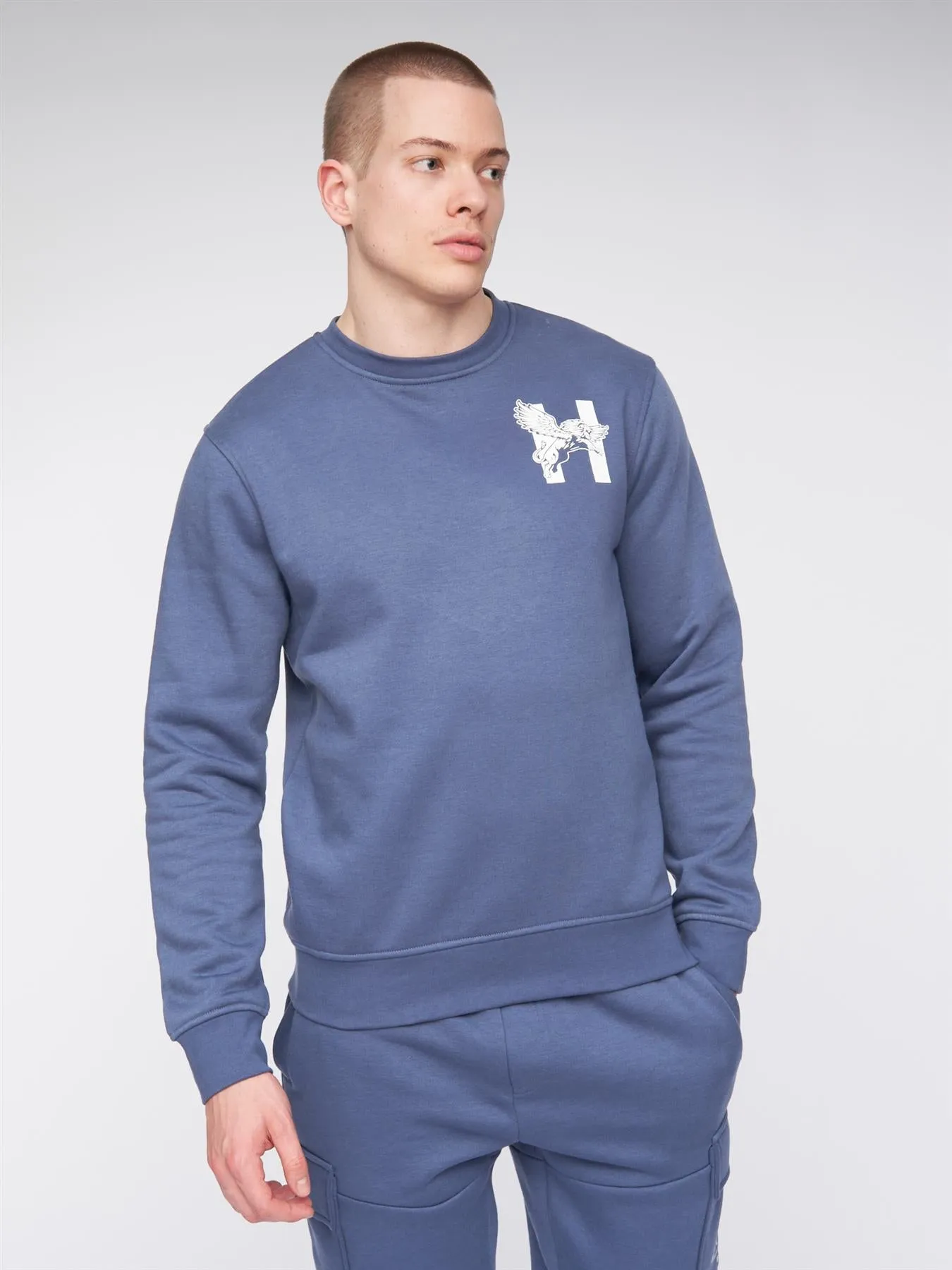 Morehen Crew Sweat Deep Blue