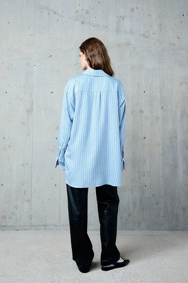 NELLY BLUE LOOSE  STRIPED TUNIC