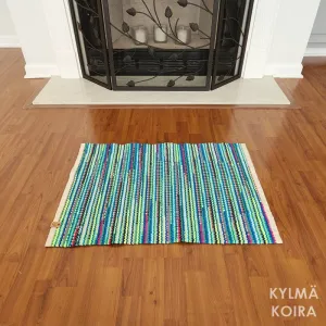 Neon Lights - Handwoven Rag Rug (22 x 31 inches)