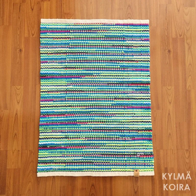 Neon Lights - Handwoven Rag Rug (22 x 31 inches)