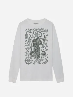Nepali Leopard Men's Organic Cotton T-Shirt | White