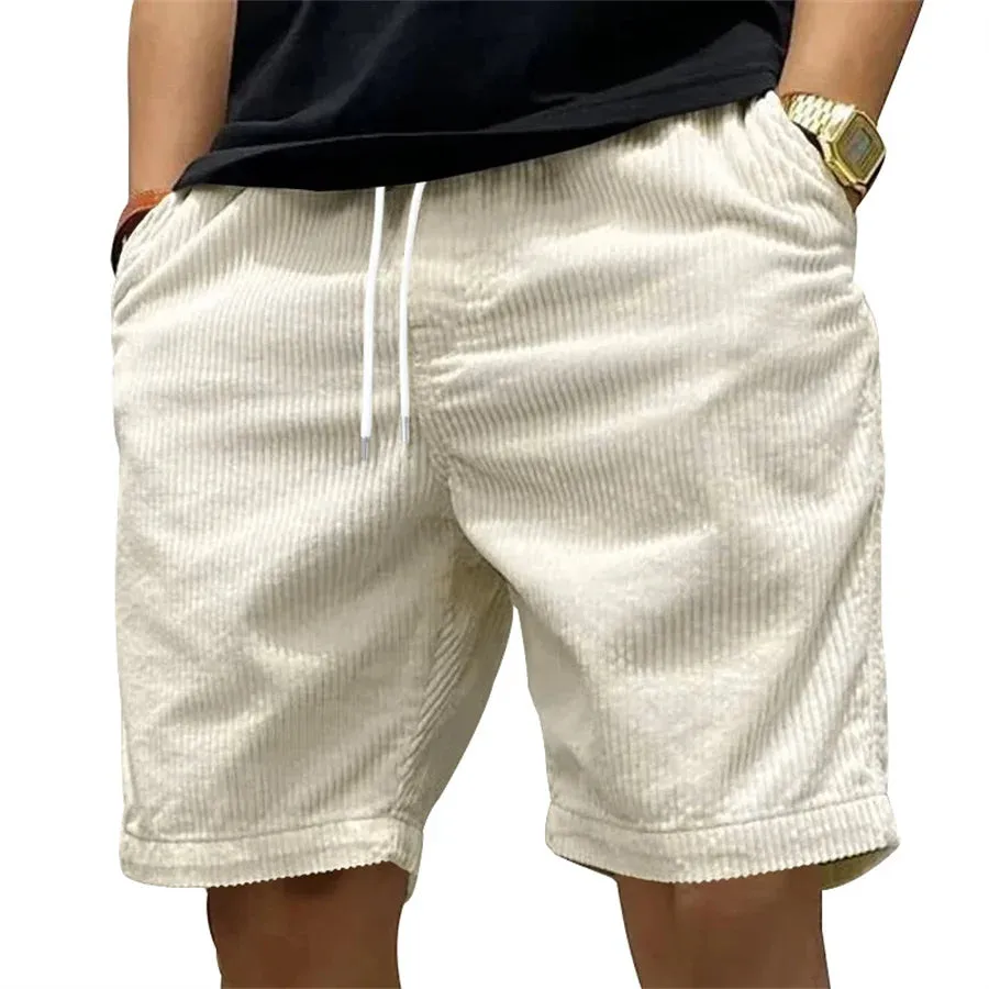 New 2025 Men Casual Corduroy Beach Shorts