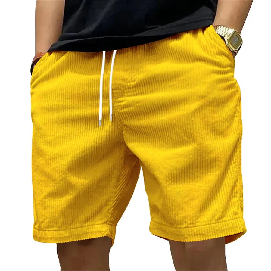 New 2025 Men Casual Corduroy Beach Shorts