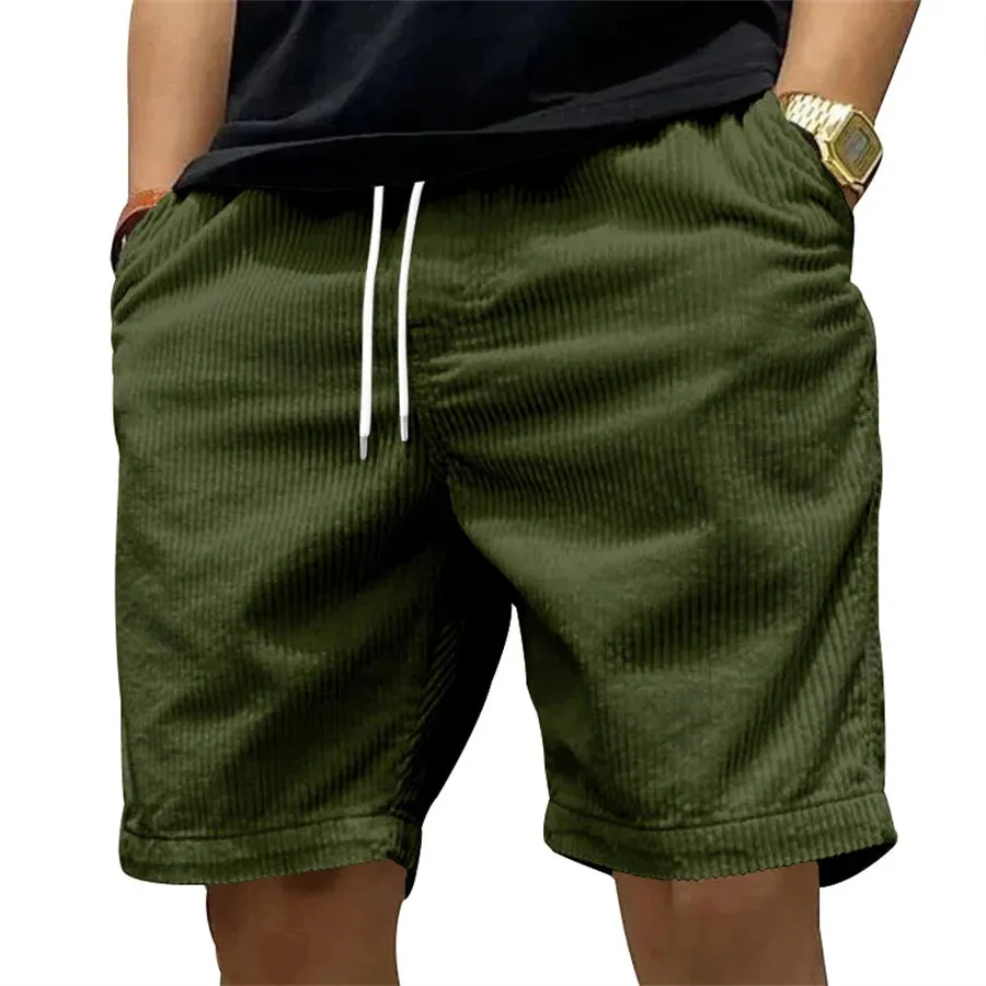 New 2025 Men Casual Corduroy Beach Shorts