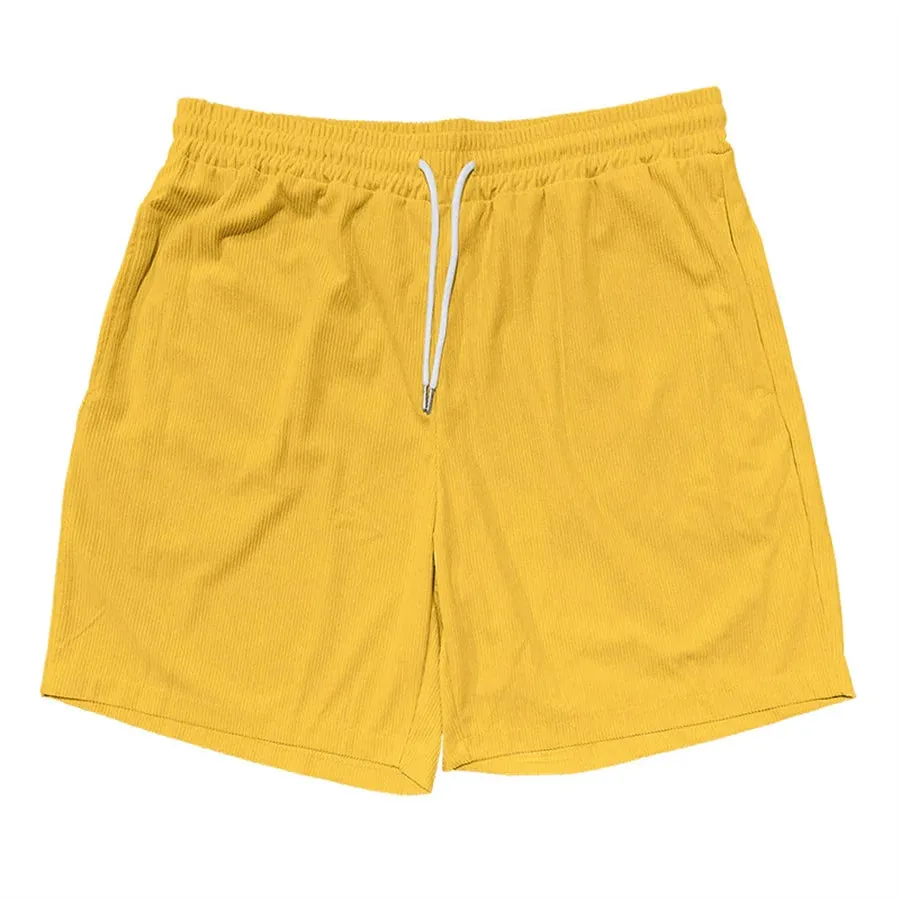 New 2025 Men Casual Corduroy Beach Shorts