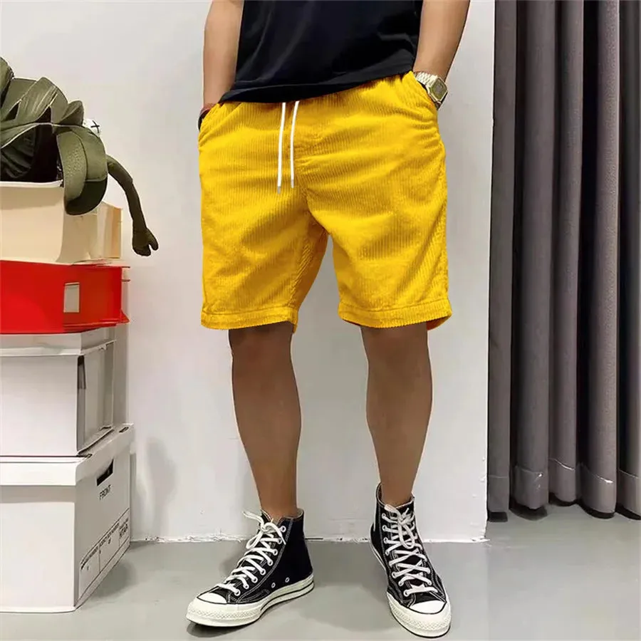 New 2025 Men Casual Corduroy Beach Shorts