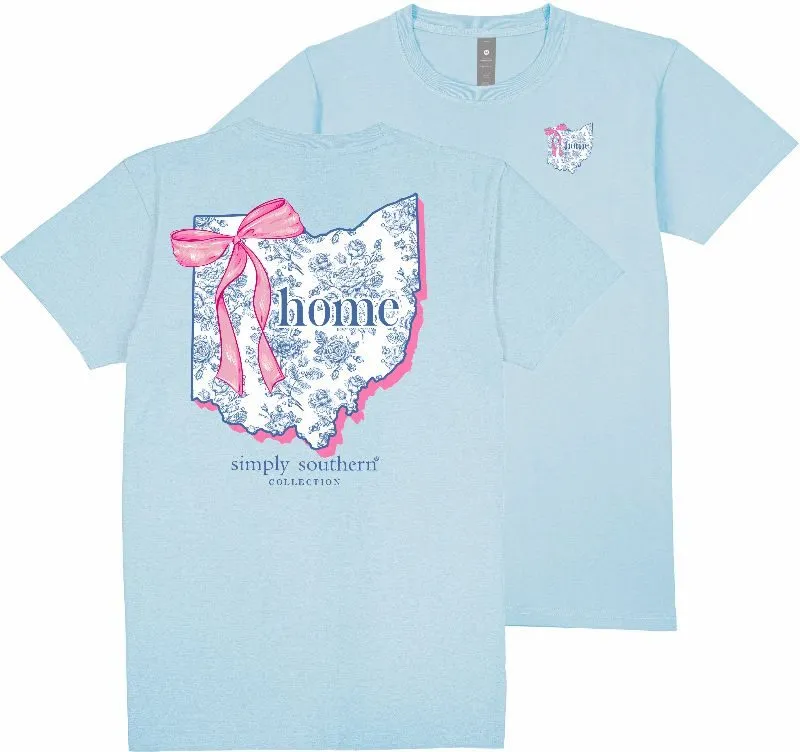 Ohio Home Bow Floral State Tee by Simply Southern (Ships Mid-March)