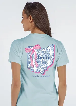 Ohio Home Bow Floral State Tee by Simply Southern (Ships Mid-March)