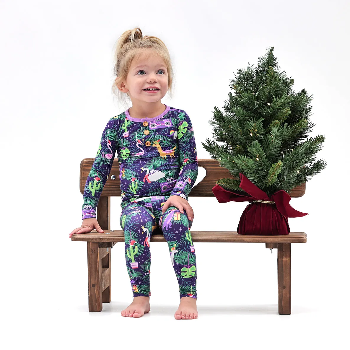 Olivia's Ornaments Long Sleeve Henley Pajama Set