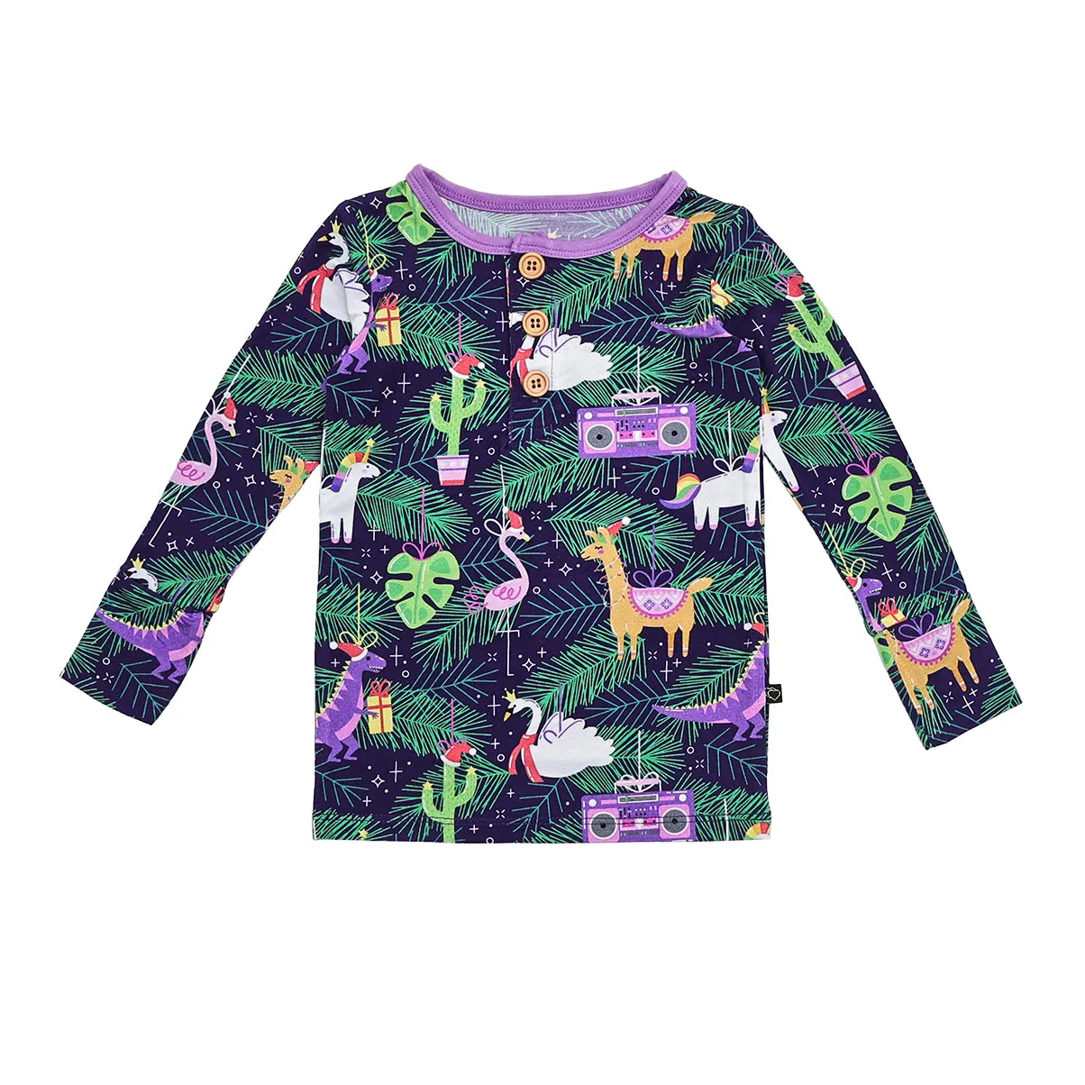 Olivia's Ornaments Long Sleeve Henley Pajama Set