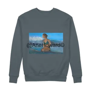 Organic Cotton Sweatshirt Surfer Waiting for the next Wave