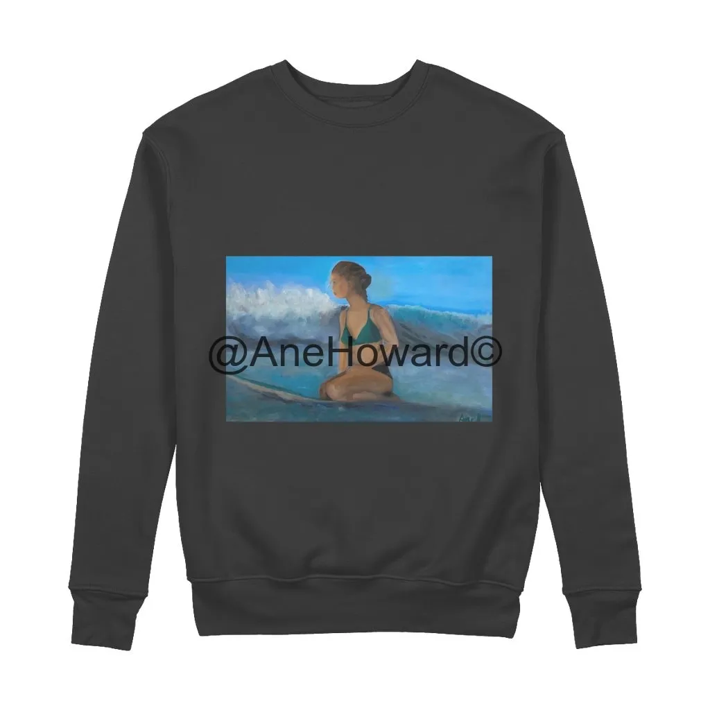 Organic Cotton Sweatshirt Surfer Waiting for the next Wave