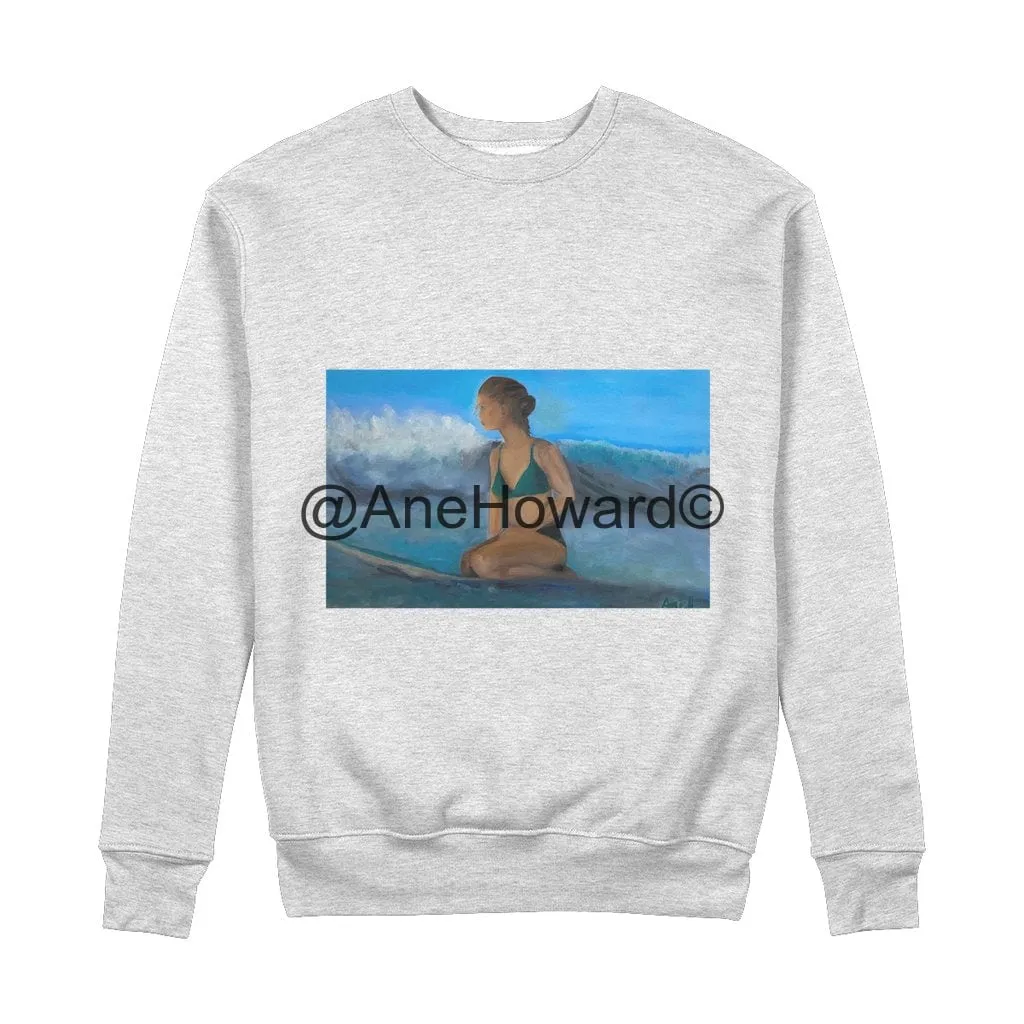 Organic Cotton Sweatshirt Surfer Waiting for the next Wave