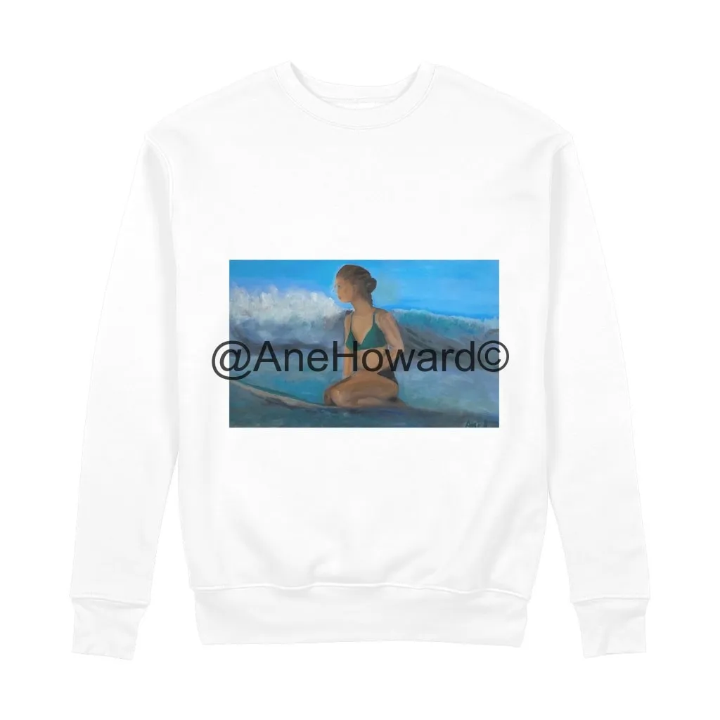 Organic Cotton Sweatshirt Surfer Waiting for the next Wave