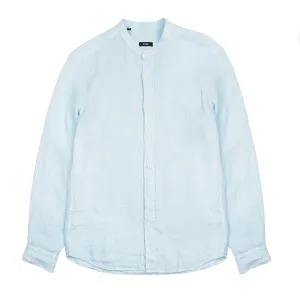 Palm Desert Pale Blue Linen Button Up