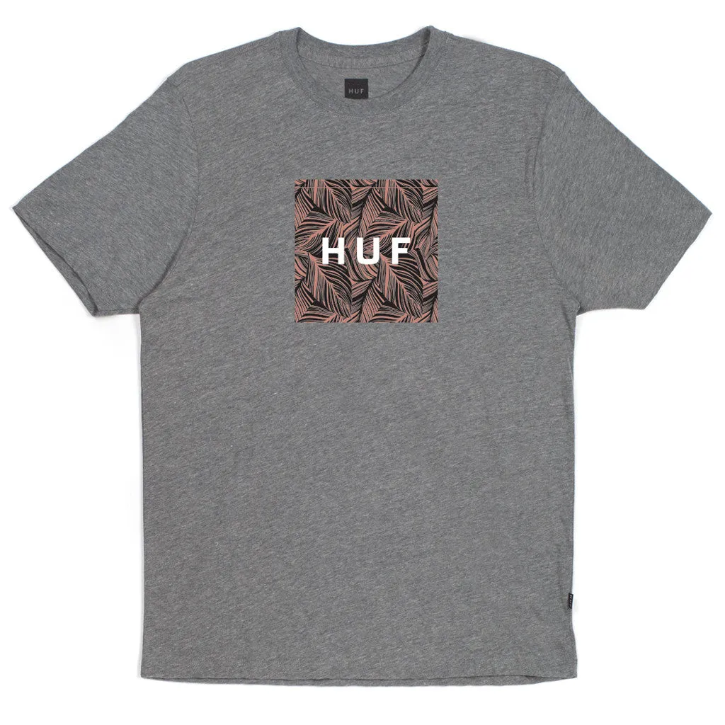 Palm Leaf Box Logo T-Shirt Grey Heather