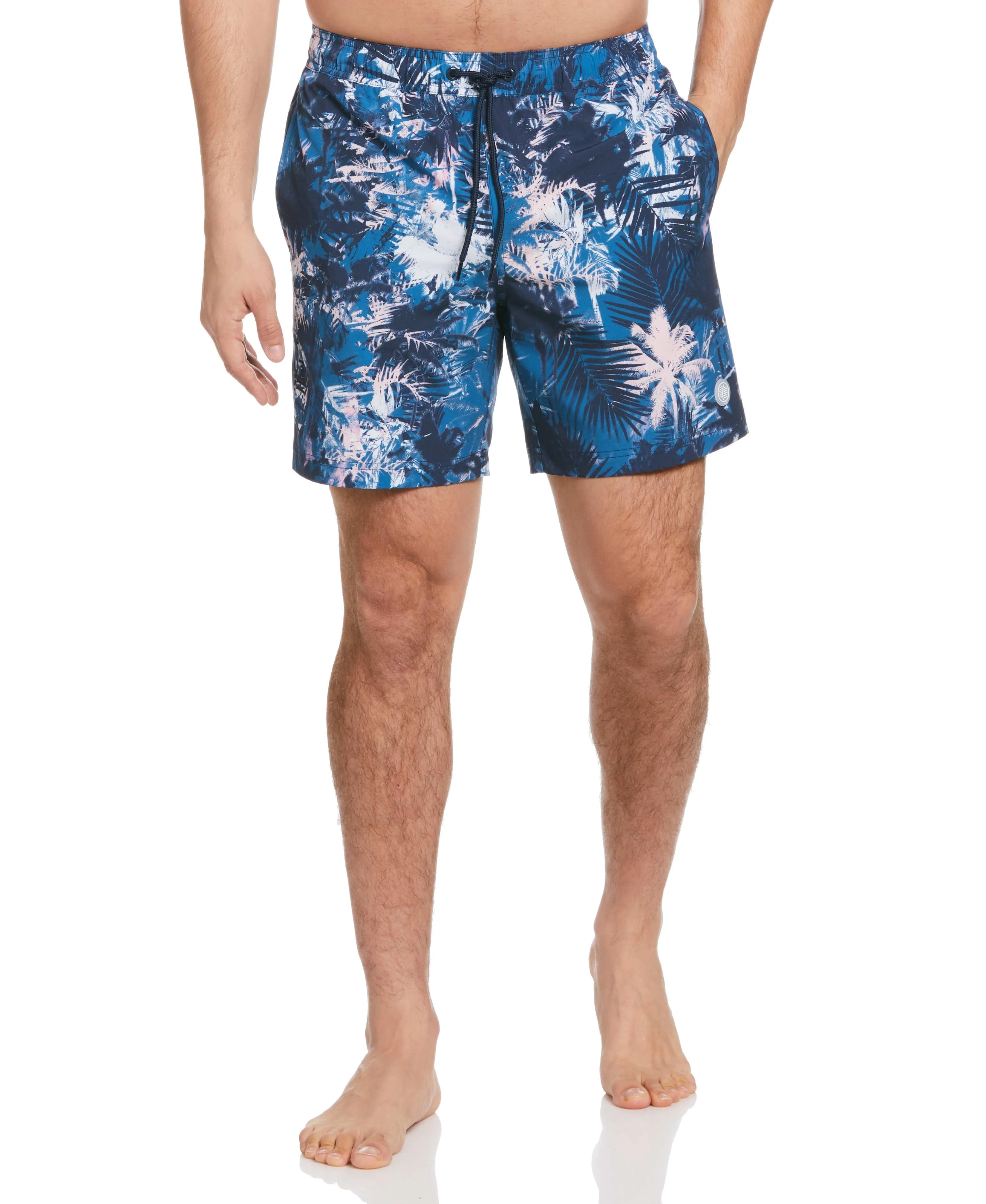 Palm Print 7" Swim Short