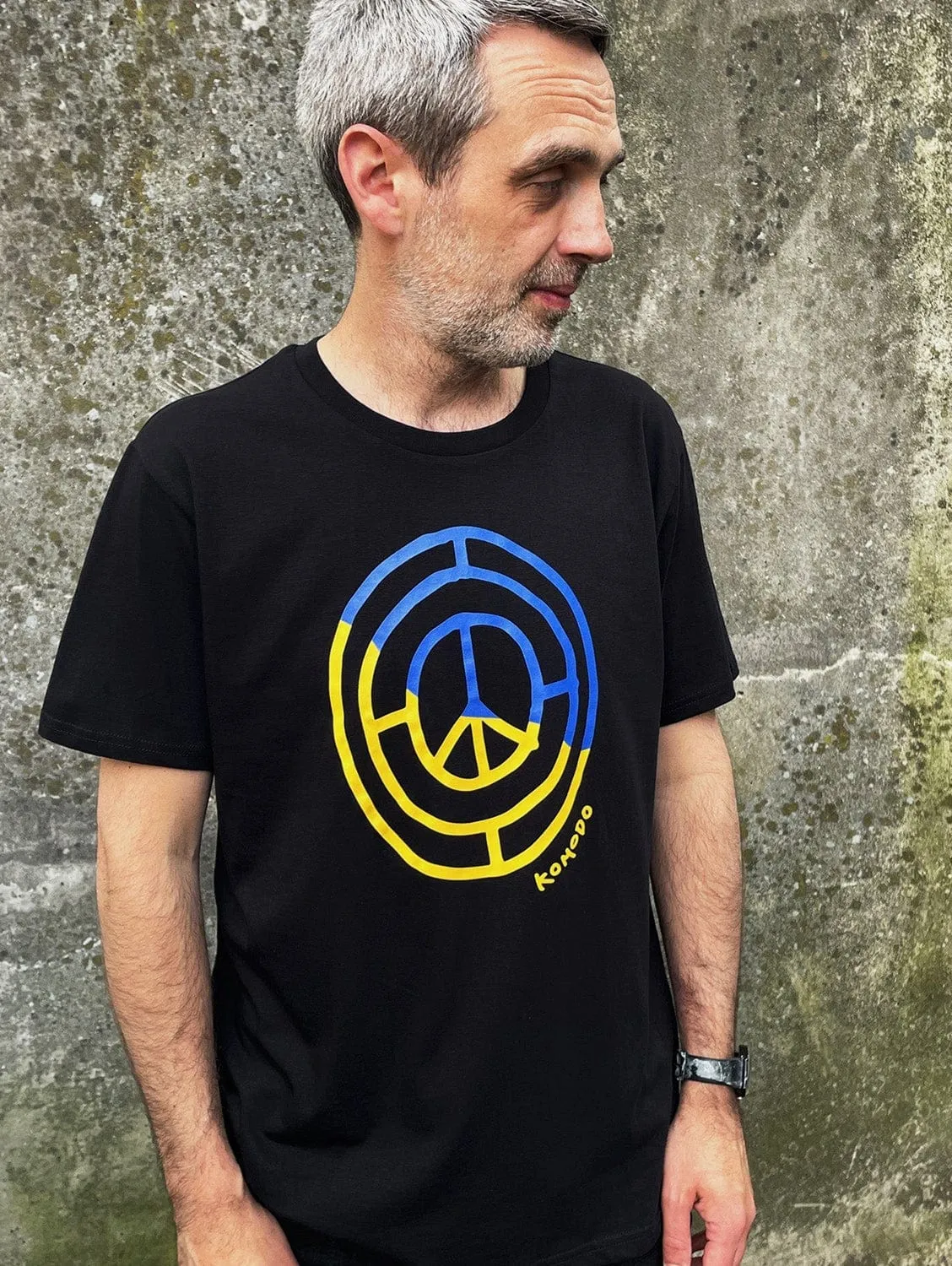 Peace 4 Ukraine Men's Organic Cotton T-Shirt | Black